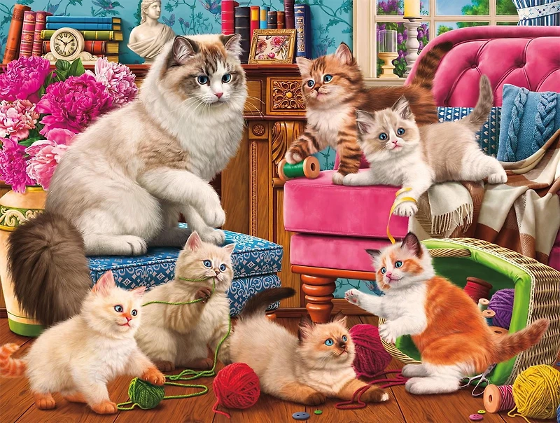 Buffalo Games Cats Series Sewing Kittens 750 Piece Jigsaw Puzzle