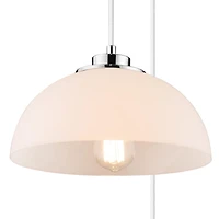 Novogratz x Globe Electric Tribeca 3-Light Cascading Metal Pendant Light, Chrome Accents, White Shades, 61094