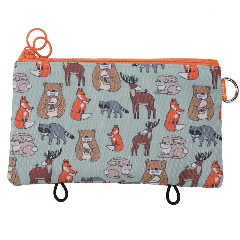 KIT DU ZIPIT Face-It, Pochette avec matériau antibactérien + masque facial assorti (Animaux Gris)
