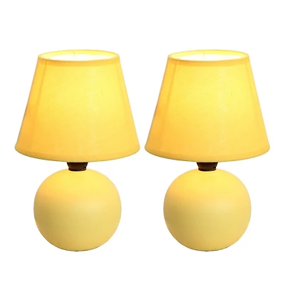 Simple Conceptions Mini globe en céramique Lampe de table 2 paquets