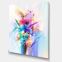 Designart Abstract Colorful Spring Flowers Canvas Wall Art