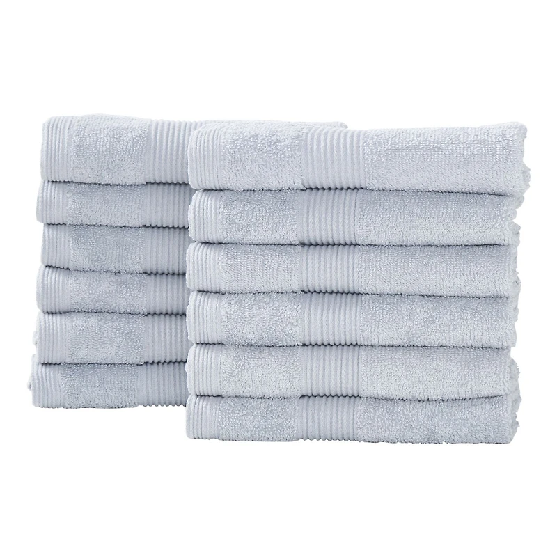 Fabstyles Lot de 12 serviettes pour le visage de qualité supérieure, gant de toilette doux et absorbant pour un usage quotidien, 35,6 x 35,6 cm, serviettes de luxe en coton