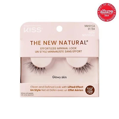 KISS The New Natural, False Eyelashes, Glowy Skin, Single Pack, 1 Pair., False Eyelashes, Glowy