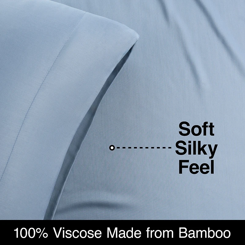 Allswell 300 Thread Count Soft & Silky 4-Piece Viscose from Bamboo Sateen Sheet Set, King Sheet Set