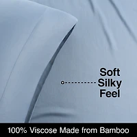 Allswell 300 Thread Count Soft & Silky 4-Piece Viscose from Bamboo Sateen Sheet Set, King Sheet Set