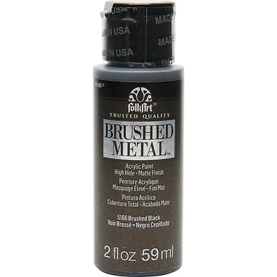 Peinture acrylique métal brossé finition mate FolkArt, 2 oz, Noir
