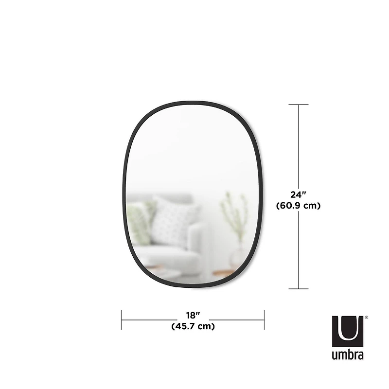 Umbra Hub Oval Wall Mirror,Black