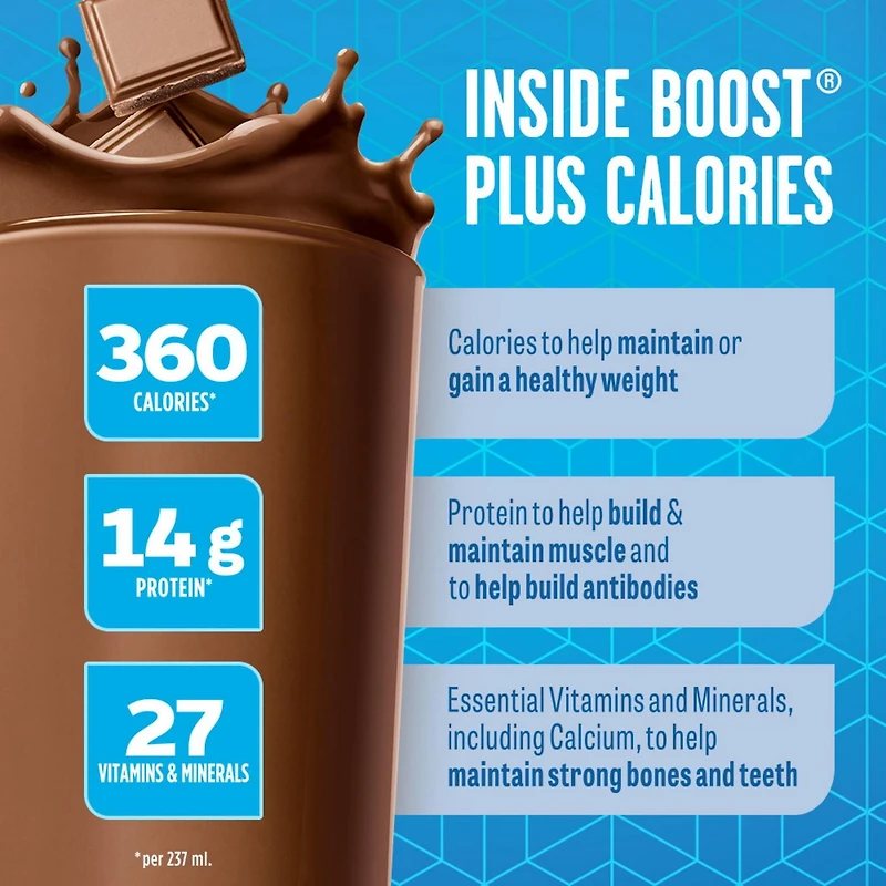 BOOST PLUS Complete Nutrition Drink – Chocolate, 6 x 237 ml, 6 x 237 ML