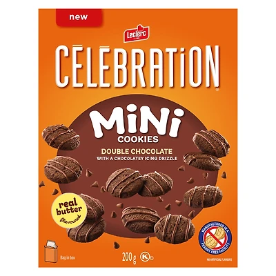 CELEBRATION DOUBLE CHOCOLATE MIN.COOKIES, 200g each box