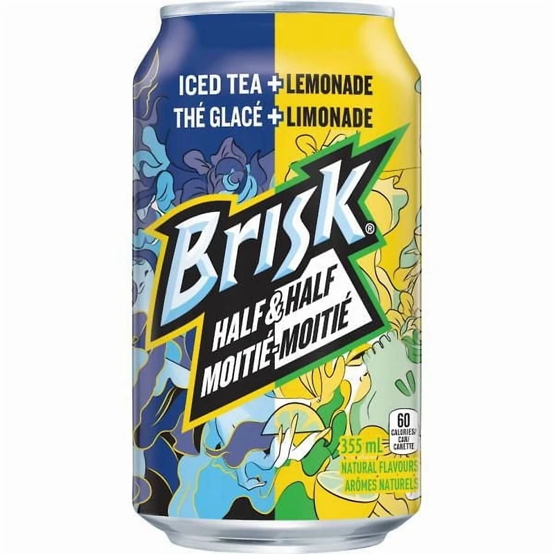Brisk Half & Half Iced Tea + Lemonade, 355mL Cans, 12 Pack