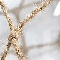 Elegant Designs Buoy Rope Nautical Netted Coastal Ocean Sea Glass Table Lamp with Burlap Fabric Shade