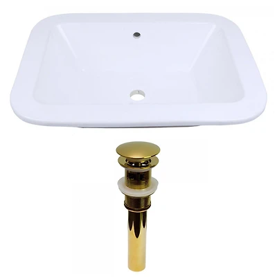 American Imaginations AI-31583 21.75 pouces W Drop dans le récipient blanc pour le bâti de mur de bâti de mur