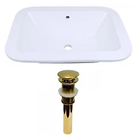 American Imaginations AI-31583 21.75 pouces W Drop dans le récipient blanc pour le bâti de mur de bâti de mur