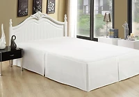 Jupe de lit Marina Décoration ultra douce et soyeuse, de qualité hôtelière, toutes saisons, avec poches profondes, 40 cm de hauteur, en rayonne de bambou massif, couleur blanche