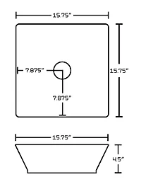 American Imaginations -in. W Above Counter White Bathroom Vessel Sink Set For Wall Mount Drilling AI