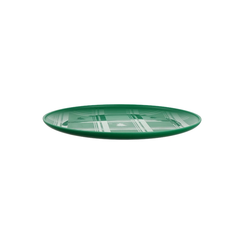 Mainstays Green Plaid Polypropylene Dinner Plate, 10.5 Inch
