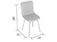 Safdie & Co.  Modern Dining Chair, Light Gray Fabric & Black Metal Legs.