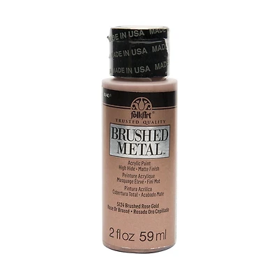 Peinture acrylique métal brossé finition mate FolkArt, 2 oz, Or Rose