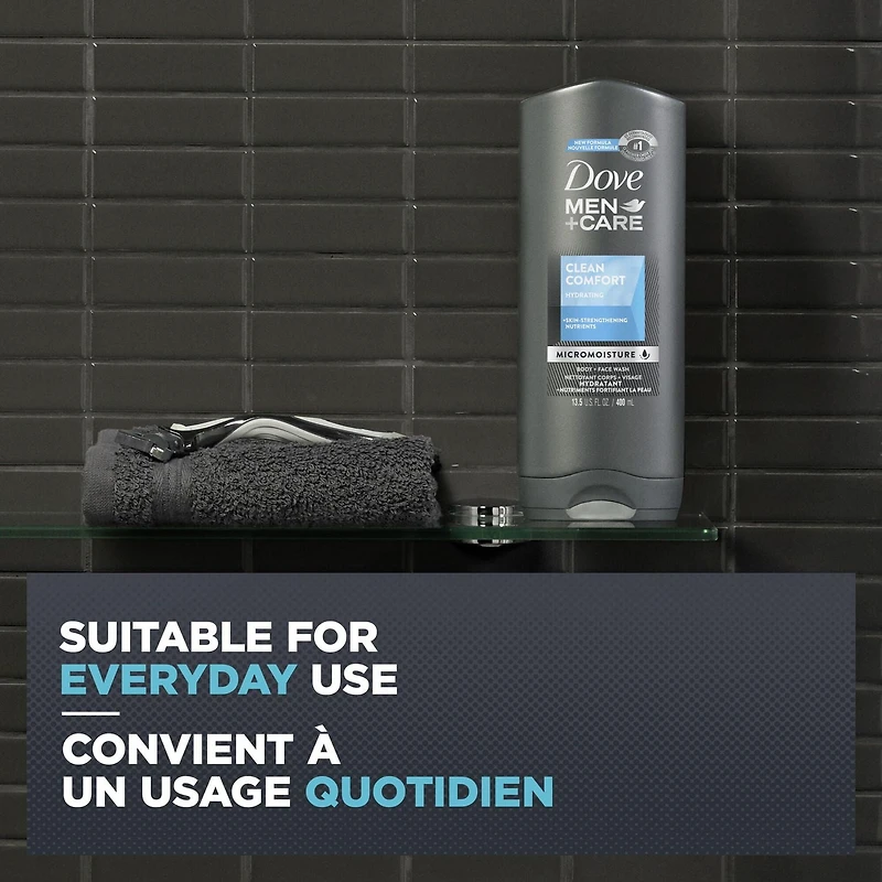 Dove Men Care Clean Comfort Body and Face Wash with 24hr Nourishing Micromoisture Technology