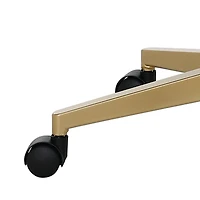 Mainstays Daphne Office Chair, White Fabric with Camel Faux Leather