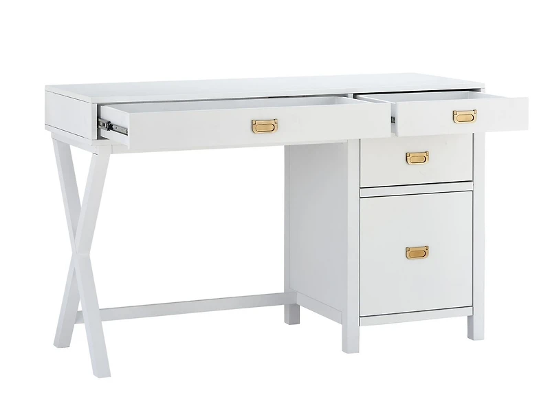 Posey Side Storage Desk, White
