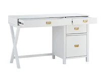 Posey Side Storage Desk, White