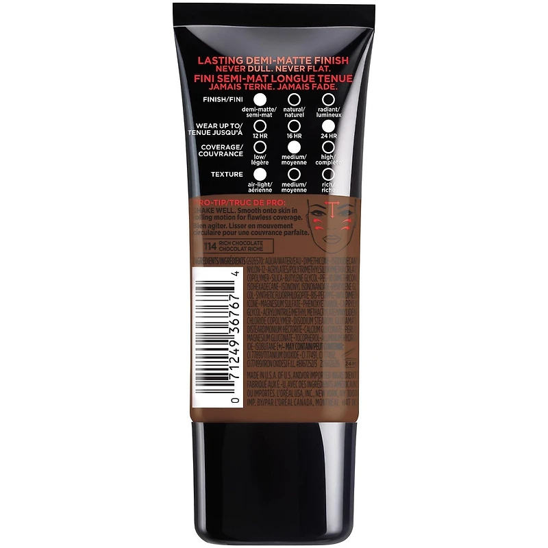 L'Oréal Paris Pro- Matte Foundation| Oil-Free, Lightweight, Longwear Face Makeup Up to 24hr| Classic Ivory, 30  ML, 30  ML