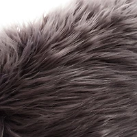 Housse de coussin décoratif fausse fourrure gris  (pas d'insert inclus)