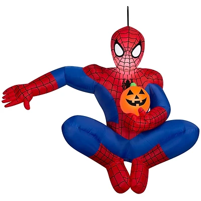Spiderman suspendu avec citrouille - Gonflable