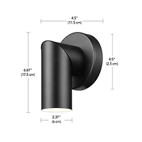 Projecteur convertible pour le mur ou le plafond de 4,5 po à DEL intégrées, noir mat à tête pivotante