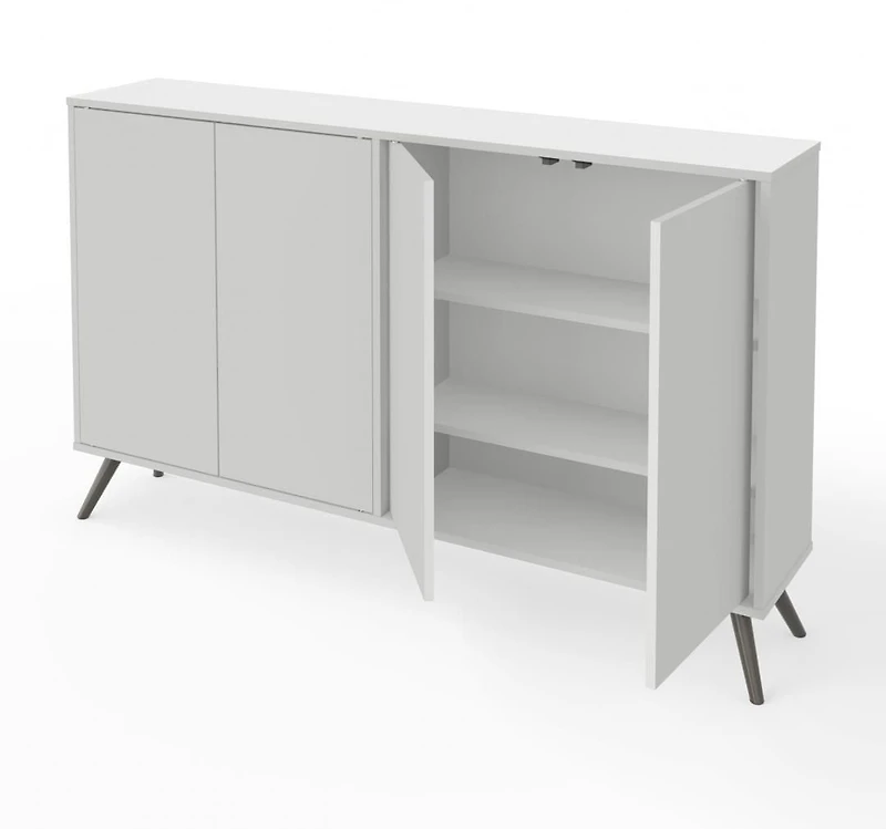 Bestar Krom Unité de rangement 60‘‘ avec pattes en métal