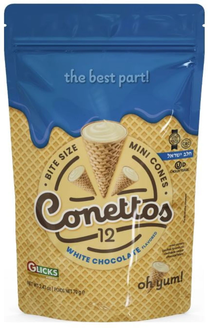 Glick's conettos au chocolat blanc 70g conettos au chocolat blanc