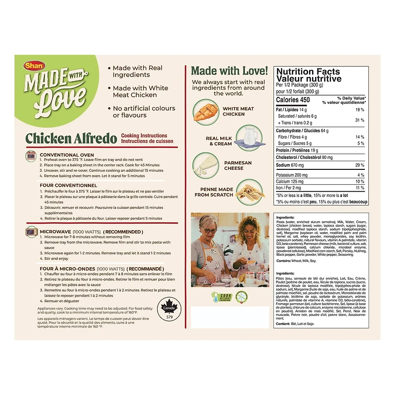 Shan Chicken Alfredo – Creamy Halal Pasta with Tender Chicken & Parmesan in Rich Alfredo Sauce | Ready in Minutes for a Warm & Satisfying Meal – 300g, SHAN CHICKEN ALFREDO & PENNE 600G