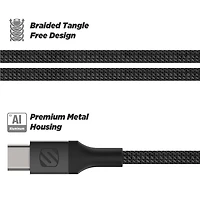 Scosche HDCAB10-SP Strikeline 10-ft. Heavy-Duty USB to USB-C Charge & Sync Braided Cable Black