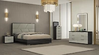 Lit plateforme K-Living Travis King Size avec lattes en couleur 2 tons