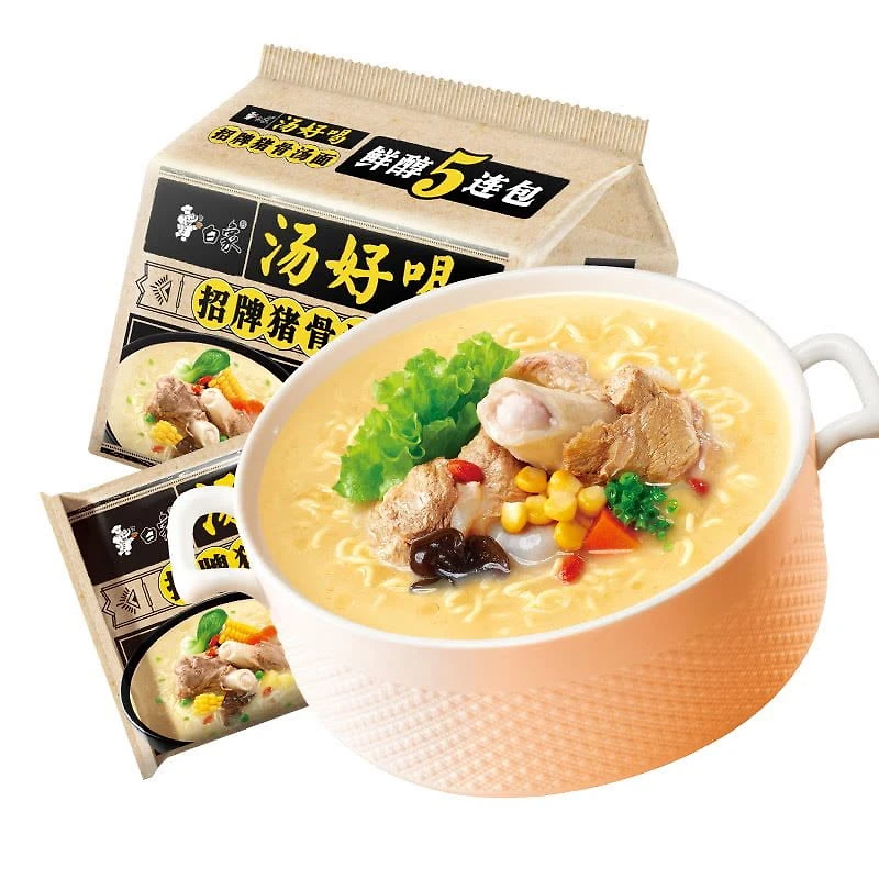 Saveur artificielle de soupe d'os de porc de nouilles instantanées BaiXiang Saveur artificielle de soupe d'os de porc de nouilles instantanées BaiXiang