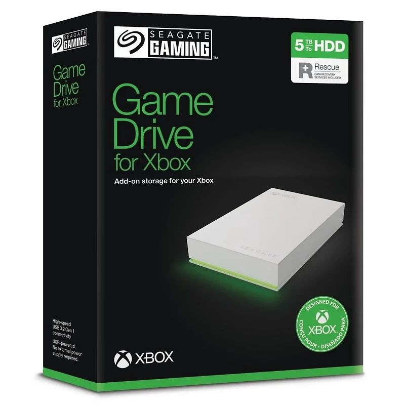 Seagate Game Drive for Xbox 2.5E 5TB USB3.2 Portable Hard Drive Gen 1 (External)