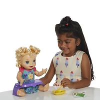 Baby Alive English Speaking Happy Hungry Baby Blond Curly Hair Doll