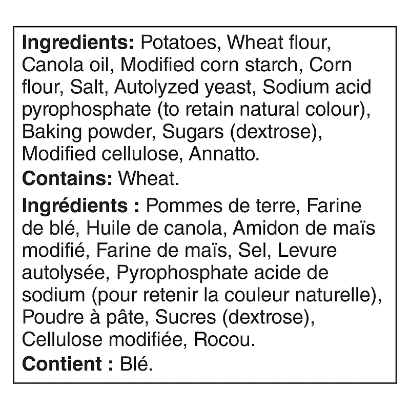 McCain® Bistro Style™ Super Crisps® Frites Coupe Régulière, Fabriqué au Canada à Partir d'Ingrédients Nationaux et Importés 1.9kg