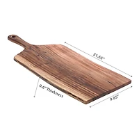 IH Casa Decor Acacia Wood Live Edge Serving Board With Handle