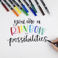 Marqueurs artistiques à pinceau double, couleurs primaires, paquet de 10 Tombow