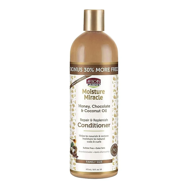 African Pride Moisture Miracle Honey, Chocolate & Coconut Oil Conditioner 16oz, Conditioner 16oz