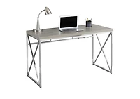 Monarch Specialties Bureau, Bureau À Domicile, Ordinateur Portable, Travail, Métal, Stratifié, Brun, Chrome, Contemporain, Moderne