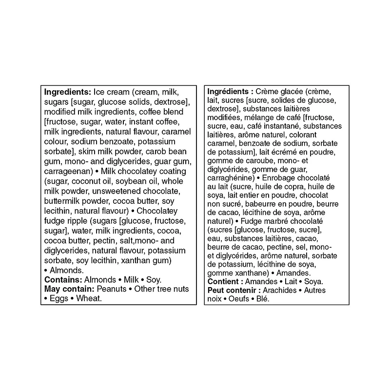 Great Value Mocha Almond Fudge Ice Cream Bars, 352 mL (4 x 88 mL)