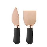 Ens. de couteaux à fromage Brooklyn de Taylor Eye Witness en or rose plus plateau de service pour fromage du conté