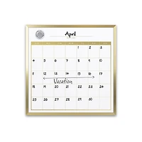Quartet 12"x12" Dry Erase Calendar Board, Gold Frame