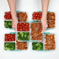 Récipients pour la conservation d'aliments Sistema To Go avec plusieurs compartiments pour conserver plats et aliments, avec séparations et fermetures par clips, 820 ml, sans BPA