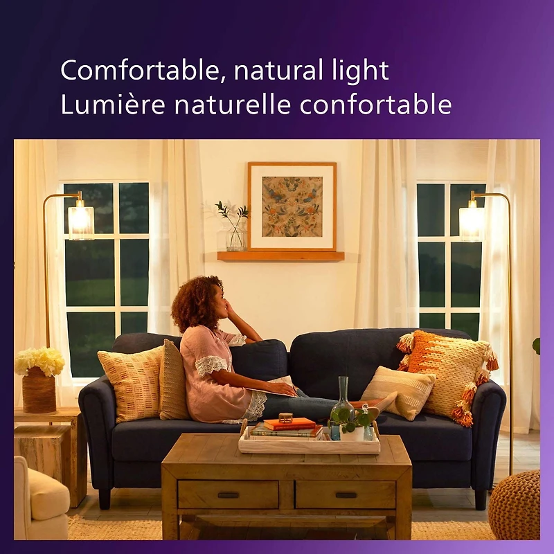 PHILIPS 8W 60W Ultra Definition A19 Bright White Dimmable LED Light Bulbs - 3 Pack, PHL LED 60W A19 BW 3
