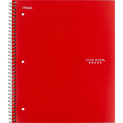 Five Star® 5 Subject 400pg Notebook 11" Red