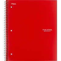 Five Star® 5 Subject 400pg Notebook 11" Red